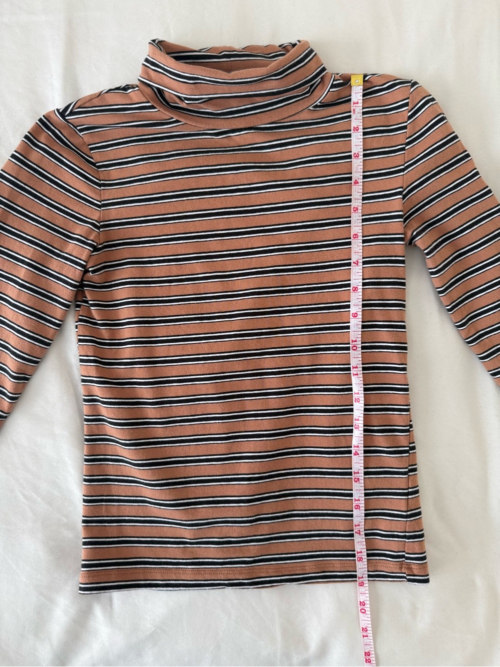 Urban Outfitters Striped Long Sleeve Turtleneck Top - Rust, Black & White // XS - Picture 4 of 9